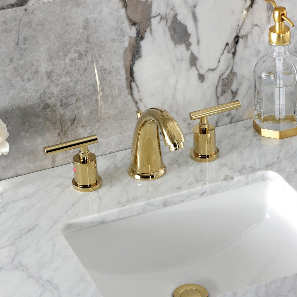 Manhattan Two-Handle 3-Hole Deck Mount Widespread Bathroom Faucet with Retail Pop-Up Drain