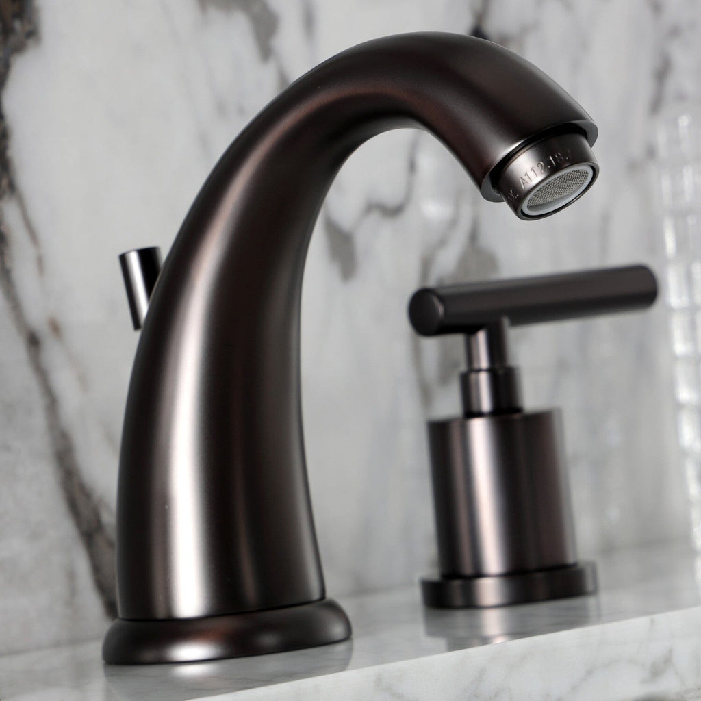 Manhattan Two-Handle 3-Hole Deck Mount Widespread Bathroom Faucet with Retail Pop-Up Drain
