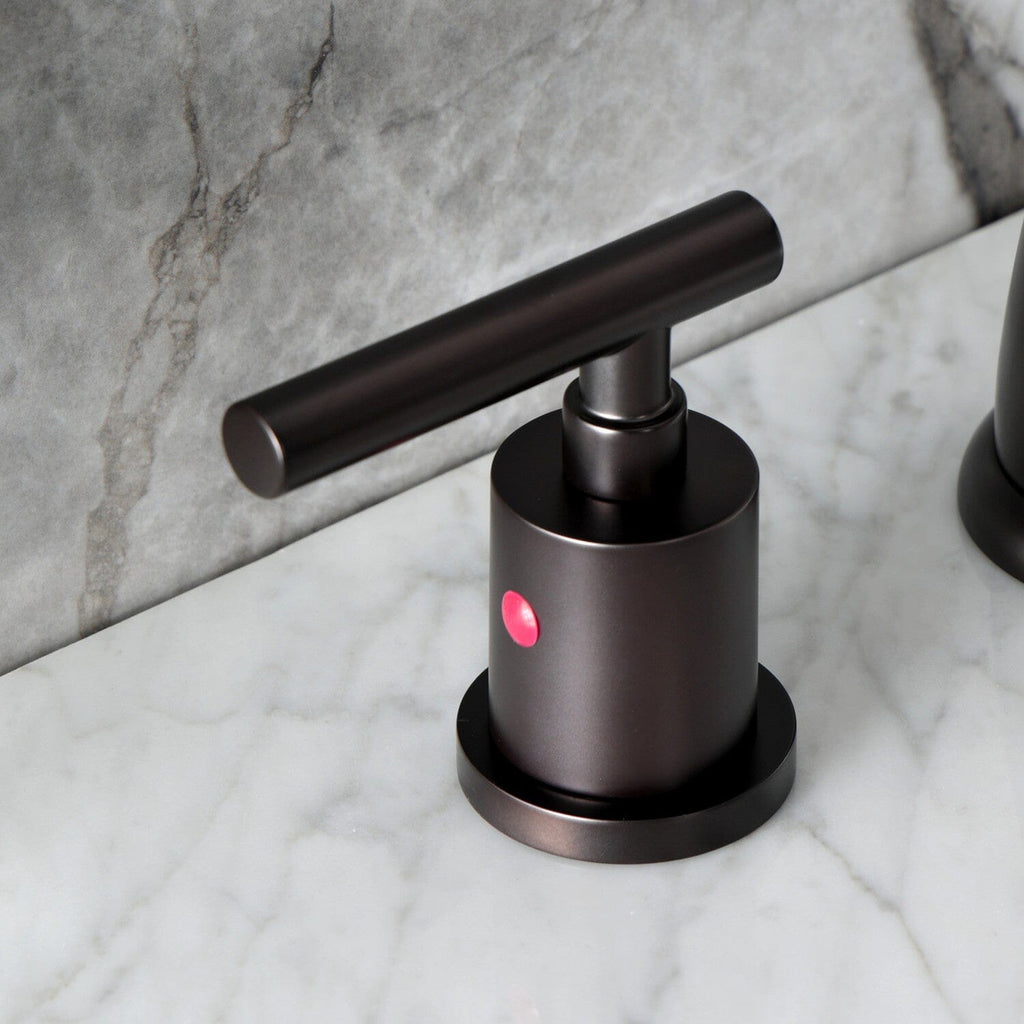 Manhattan Two-Handle 3-Hole Deck Mount Widespread Bathroom Faucet with Retail Pop-Up Drain