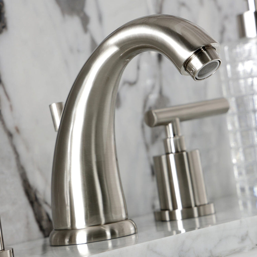 Manhattan Two-Handle 3-Hole Deck Mount Widespread Bathroom Faucet with Retail Pop-Up Drain