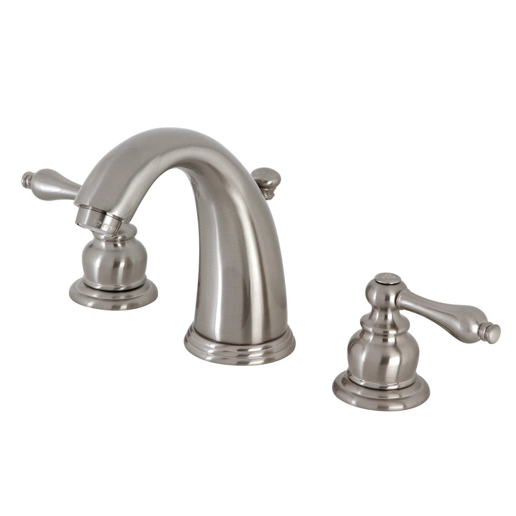 Victorian Two-Handle 3-Hole Deck Mount Widespread Bathroom Faucet with Brass Pop-Up Drain