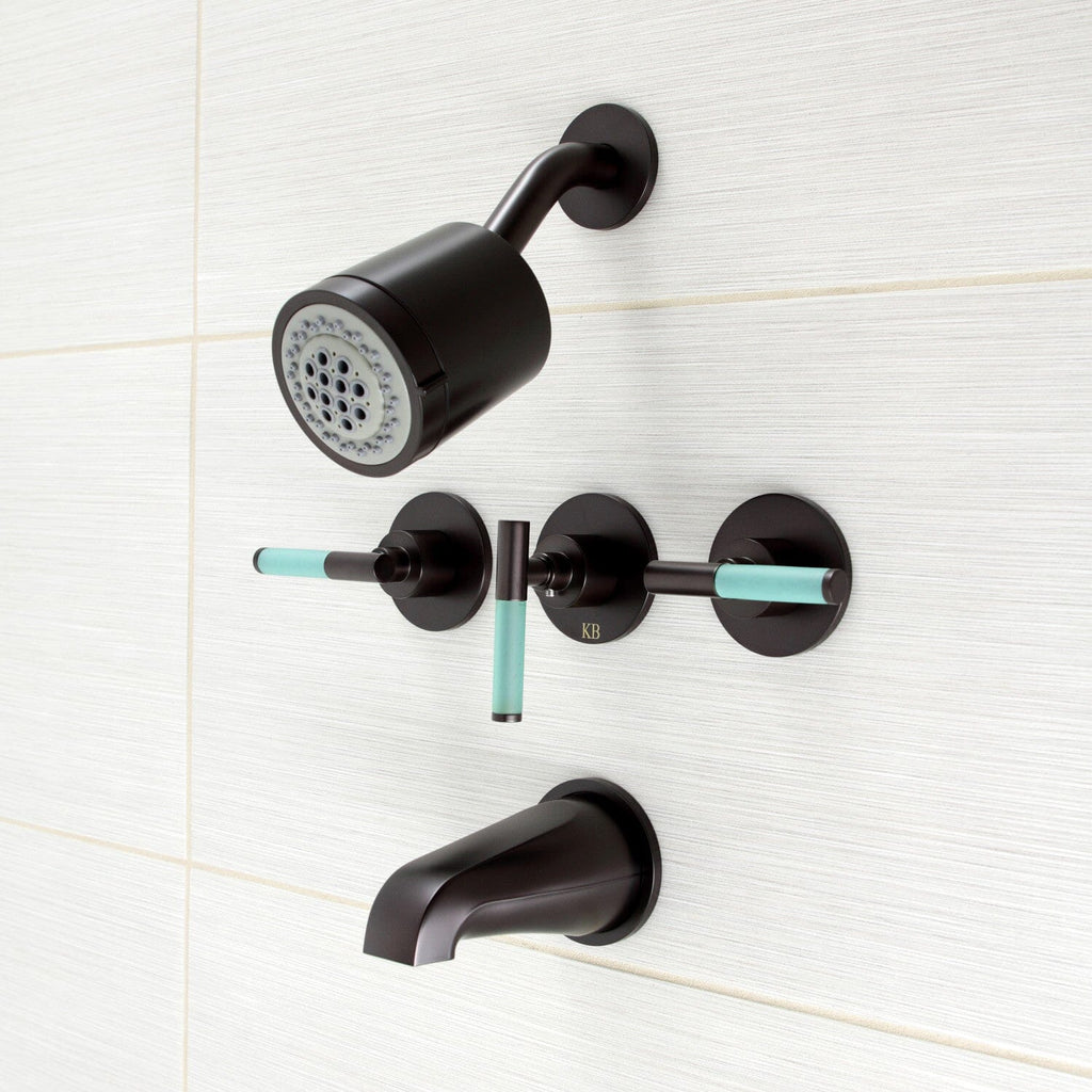 Kaiser Triple-Handle Tub and Shower Faucet