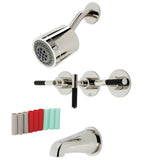 Kaiser Triple-Handle Tub and Shower Faucet
