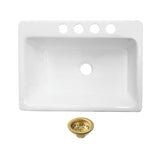 Towne 36-Inch Cast Iron Single Bowl Undermount Kitchen Sink (4-Hole) with Strainer