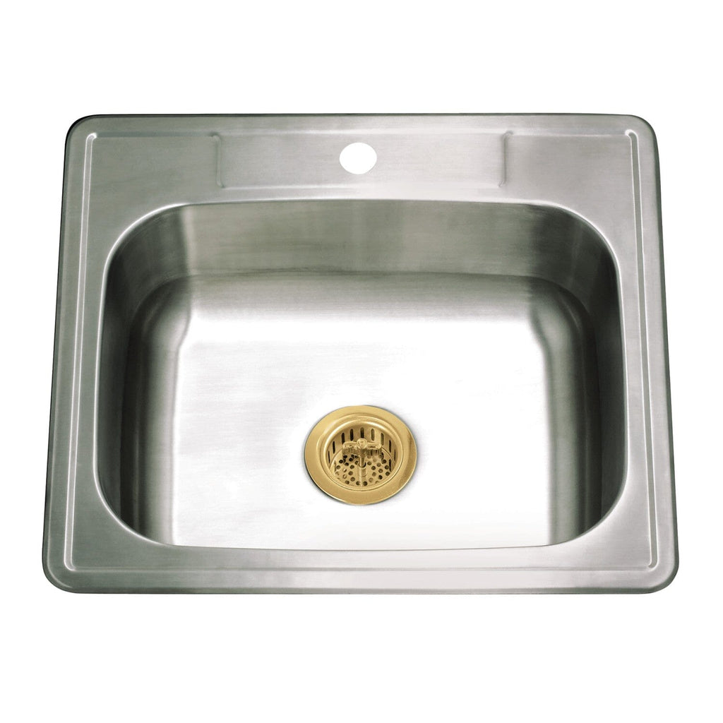 Studio 25-Inch Stainless Steel Self-Rimming Single Bowl Drop-In Kitchen Sink (1-Hole) with Strainer