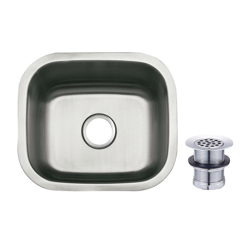 Loft 16-Inch Stainless Steel Single Bowl Undermount Bar Prep Sink