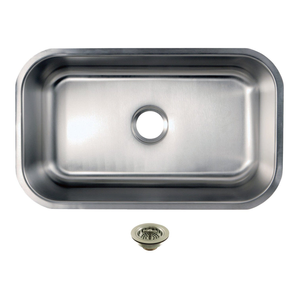 Loft 30-Inch Stainless Steel Single Bowl Undermount Kitchen Sink with Strainer