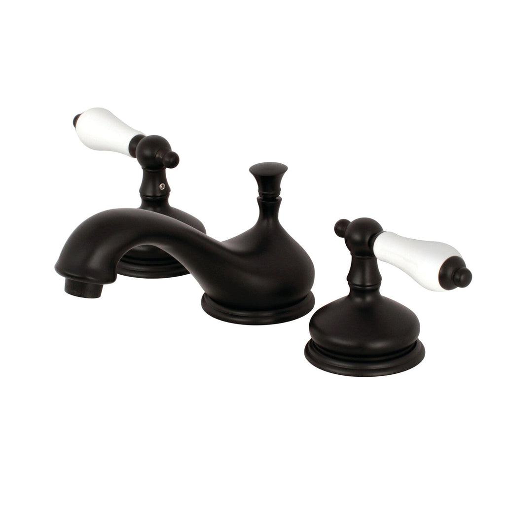 Heritage Two-Handle 3-Hole Deck Mount Widespread Bathroom Faucet with Brass Pop-Up Drain