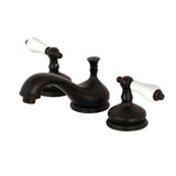 Heritage Two-Handle 3-Hole Deck Mount Widespread Bathroom Faucet with Brass Pop-Up Drain