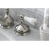 Heritage Two-Handle 3-Hole Deck Mount Widespread Bathroom Faucet with Brass Pop-Up Drain