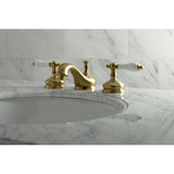 Heritage Two-Handle 3-Hole Deck Mount Widespread Bathroom Faucet with Brass Pop-Up Drain