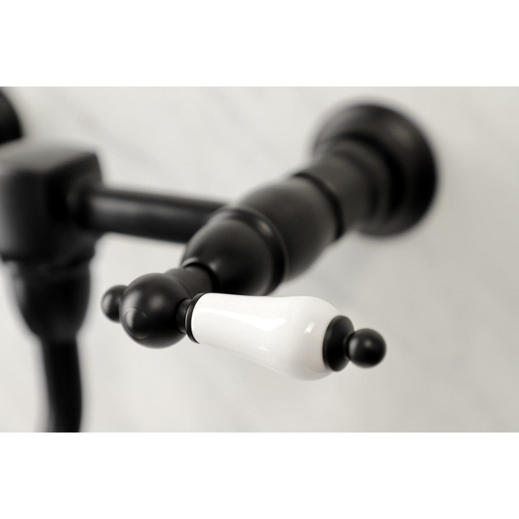 Heritage Double-Handle 2-Hole Wall Mount Bathroom Faucet