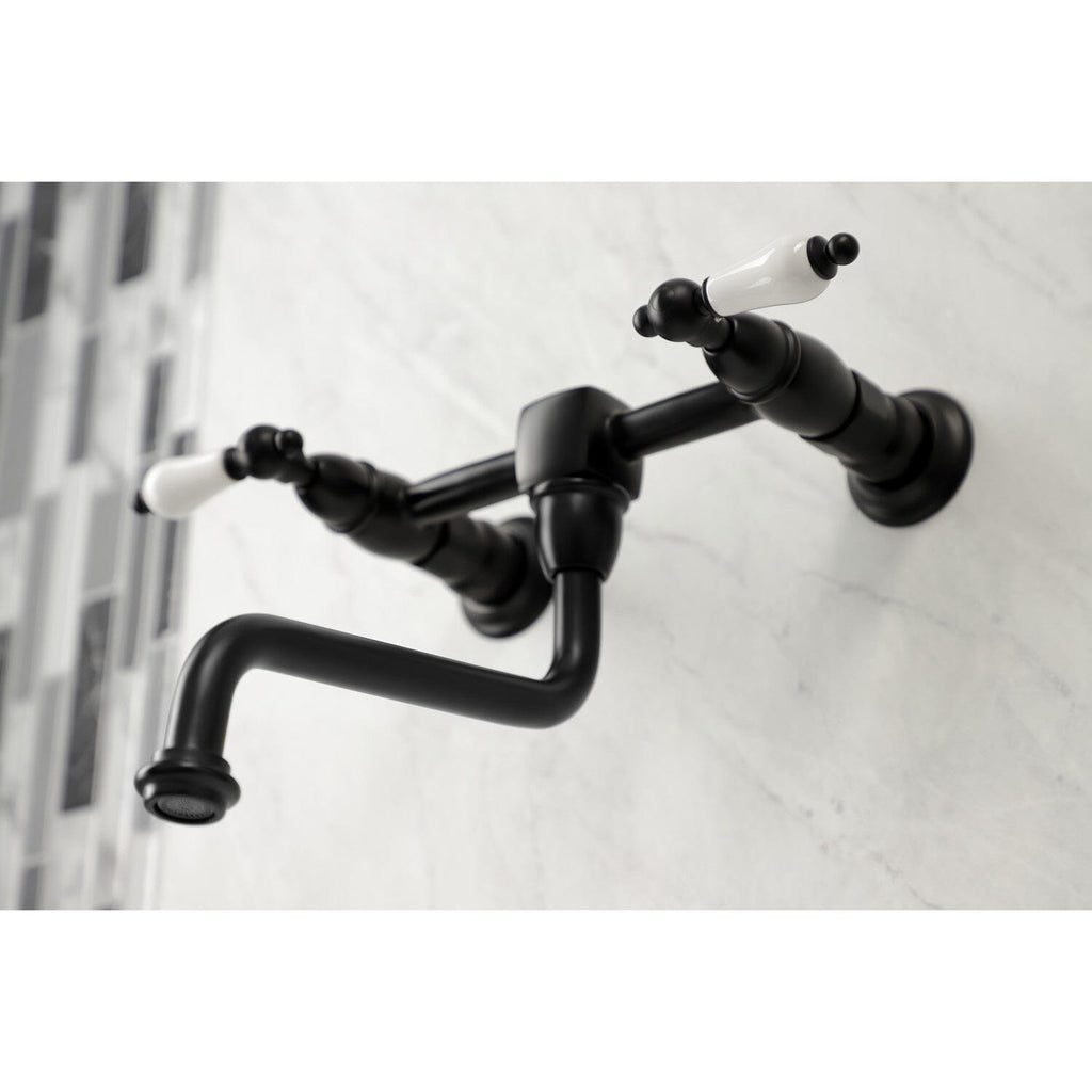 Heritage Double-Handle 2-Hole Wall Mount Bathroom Faucet
