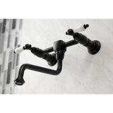 Heritage Double-Handle 2-Hole Wall Mount Bathroom Faucet