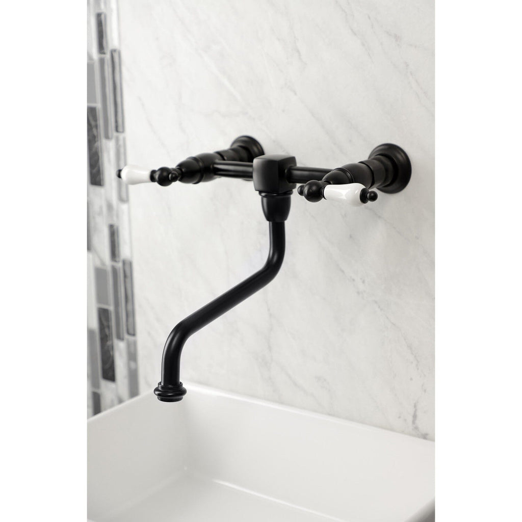 Heritage Double-Handle 2-Hole Wall Mount Bathroom Faucet
