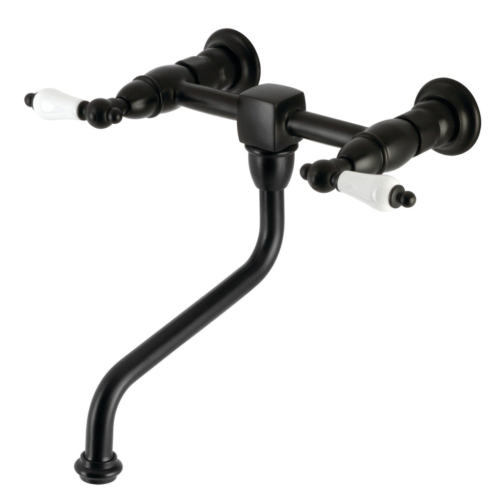 Heritage Double-Handle 2-Hole Wall Mount Bathroom Faucet