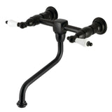 Heritage Double-Handle 2-Hole Wall Mount Bathroom Faucet