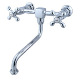 Heritage Double-Handle 2-Hole Wall Mount Bathroom Faucet