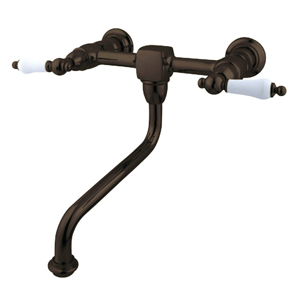 Heritage Double-Handle 2-Hole Wall Mount Bathroom Faucet