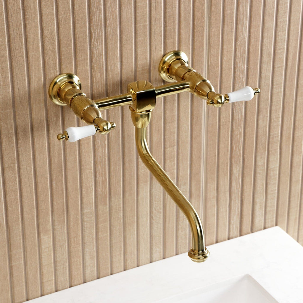 Heritage Double-Handle 2-Hole Wall Mount Bathroom Faucet