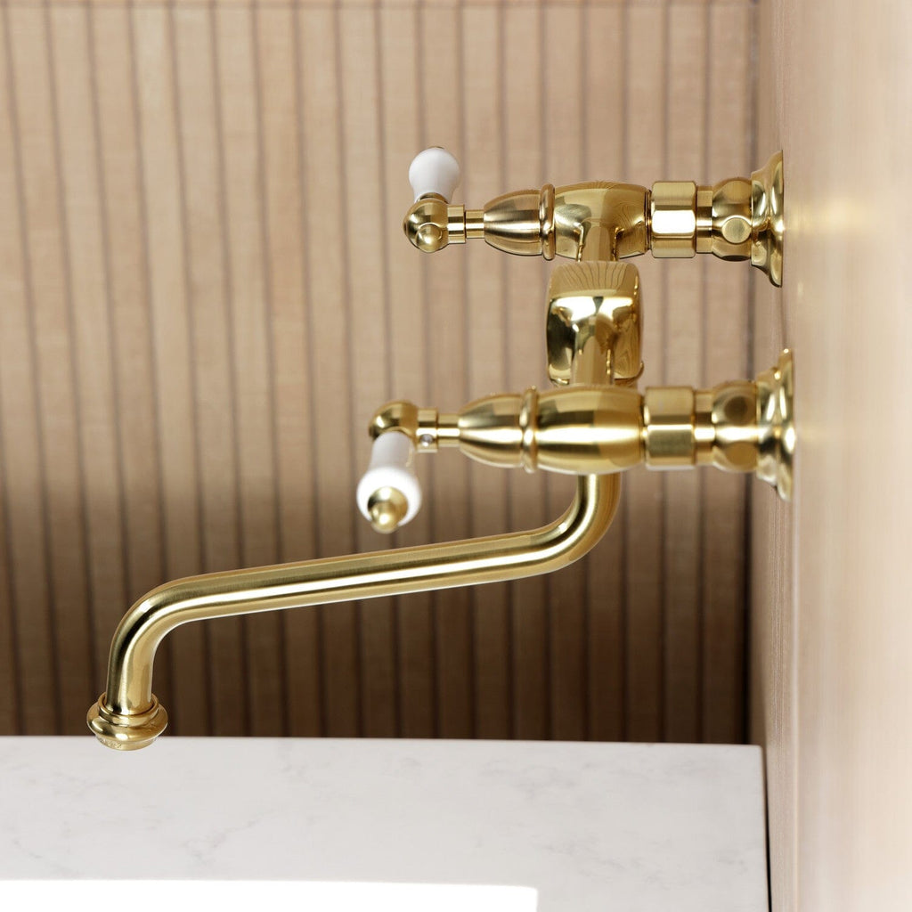 Heritage Double-Handle 2-Hole Wall Mount Bathroom Faucet