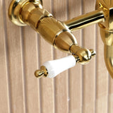 Heritage Double-Handle 2-Hole Wall Mount Bathroom Faucet