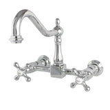 Heritage Two-Handle 2-Hole Wall Mount Bridge Kitchen Faucet