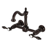 Tudor Two-Handle 2-Hole Wall Mount Kitchen Faucet