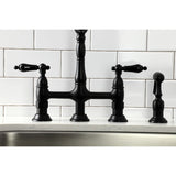 Duchess Two-Handle 4-Hole Deck Mount Bridge Kitchen Faucet with Brass Side Sprayer