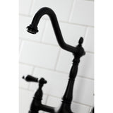 Duchess Two-Handle 4-Hole Deck Mount Bridge Kitchen Faucet with Brass Side Sprayer