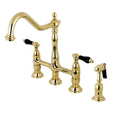 Duchess Two-Handle 4-Hole Deck Mount Bridge Kitchen Faucet with Brass Side Sprayer