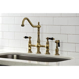 Duchess Two-Handle 4-Hole Deck Mount Bridge Kitchen Faucet with Brass Side Sprayer