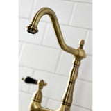 Duchess Two-Handle 4-Hole Deck Mount Bridge Kitchen Faucet with Brass Side Sprayer