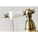 Heritage Two-Handle 4-Hole Deck Mount Bridge Kitchen Faucet with Brass Side Sprayer