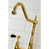 Duchess Two-Handle 4-Hole Deck Mount Bridge Kitchen Faucet with Brass Side Sprayer