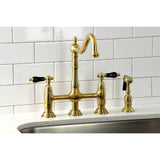 Duchess Two-Handle 4-Hole Deck Mount Bridge Kitchen Faucet with Brass Side Sprayer