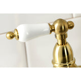 Heritage Two-Handle 4-Hole Deck Mount Bridge Kitchen Faucet with Brass Side Sprayer