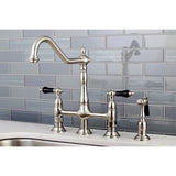 Duchess Two-Handle 4-Hole Deck Mount Bridge Kitchen Faucet with Brass Side Sprayer