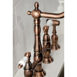 Heritage Two-Handle 4-Hole Deck Mount Bridge Kitchen Faucet with Brass Side Sprayer