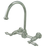 Restoration Double-Handle 2-Hole Wall-Mount Bridge Kitchen Faucet