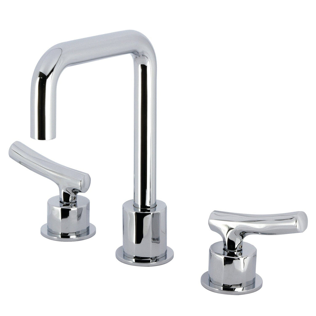 Hallerbos Two-Handle 3-Hole Deck Mount Widespread Bathroom Faucet with Push Pop-Up Drain