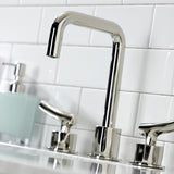 Hallerbos Two-Handle 3-Hole Deck Mount Widespread Bathroom Faucet with Push Pop-Up Drain