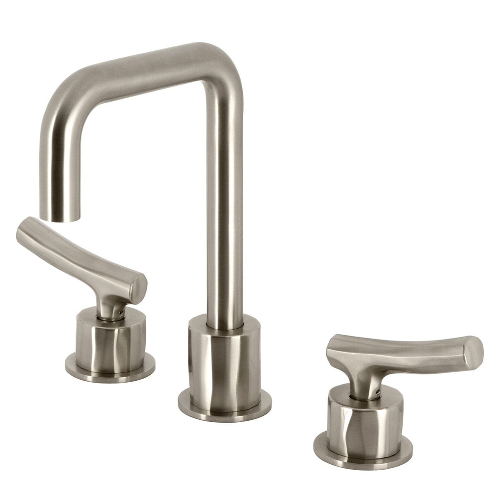 Hallerbos Two-Handle 3-Hole Deck Mount Widespread Bathroom Faucet with Push Pop-Up Drain