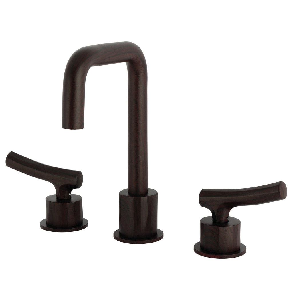 Hallerbos Two-Handle 3-Hole Deck Mount Widespread Bathroom Faucet with Push Pop-Up Drain