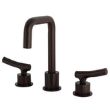 Hallerbos Two-Handle 3-Hole Deck Mount Widespread Bathroom Faucet with Push Pop-Up Drain