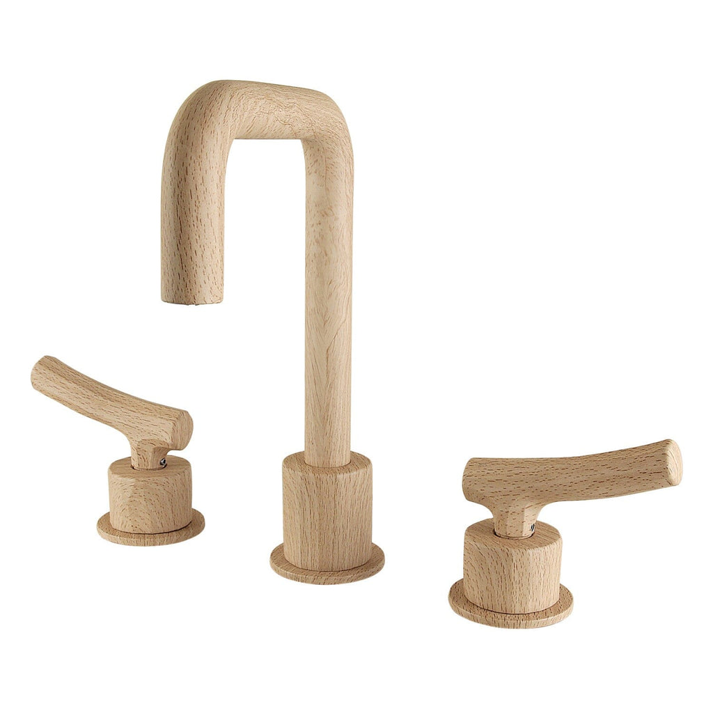 Hallerbos Two-Handle 3-Hole Deck Mount Widespread Bathroom Faucet with Push Pop-Up Drain