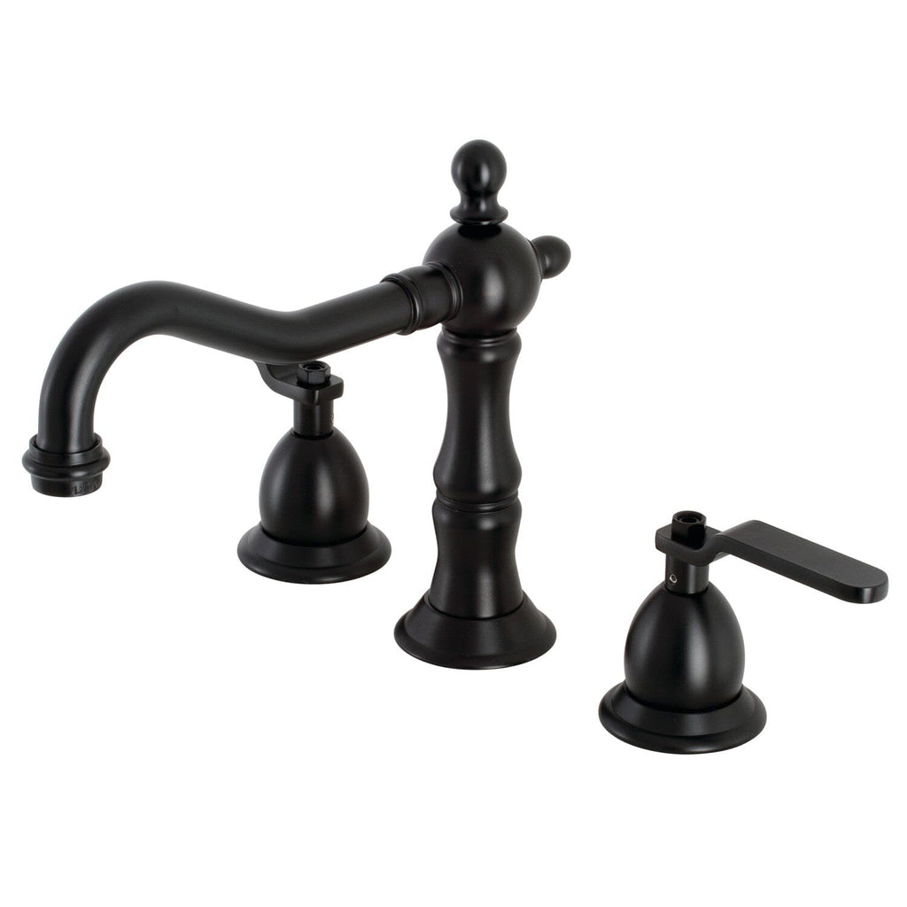 Whitaker Two-Handle 3-Hole Deck Mount Widespread Bathroom Faucet with Brass Pop-Up