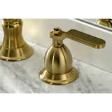 Whitaker Two-Handle 3-Hole Deck Mount Widespread Bathroom Faucet with Brass Pop-Up