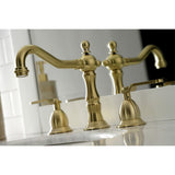 Whitaker Two-Handle 3-Hole Deck Mount Widespread Bathroom Faucet with Brass Pop-Up