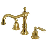 Whitaker Two-Handle 3-Hole Deck Mount Widespread Bathroom Faucet with Brass Pop-Up